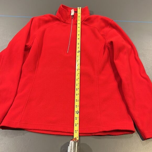 Lands End size large ladies red fleece sweatshirt. - Picture 4 of 5